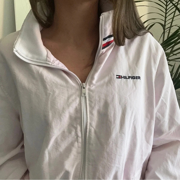 Y2K Tommy Hilfiger Baby Pink Windbreaker Jacket - Picture 2 of 13